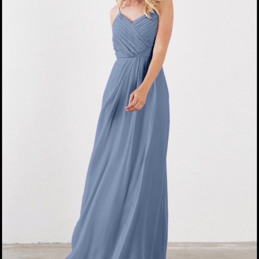 Weddington Way Camille in Dusty Blue Chiffon Sz 10